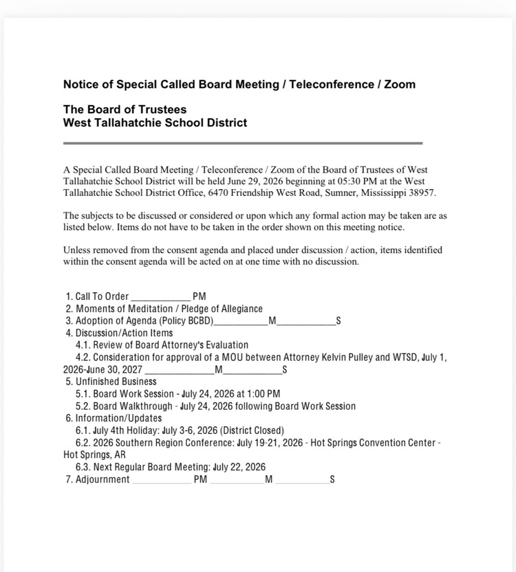 board meeting agenda