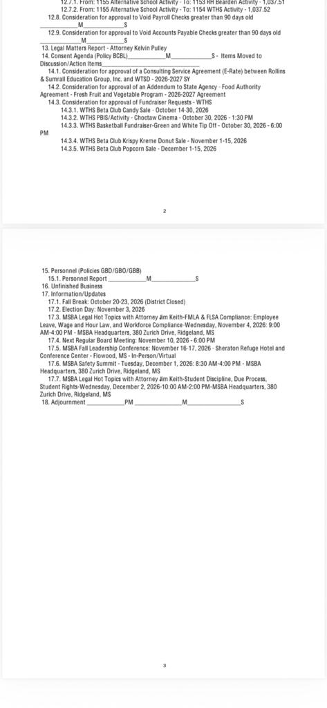 board meeting agenda