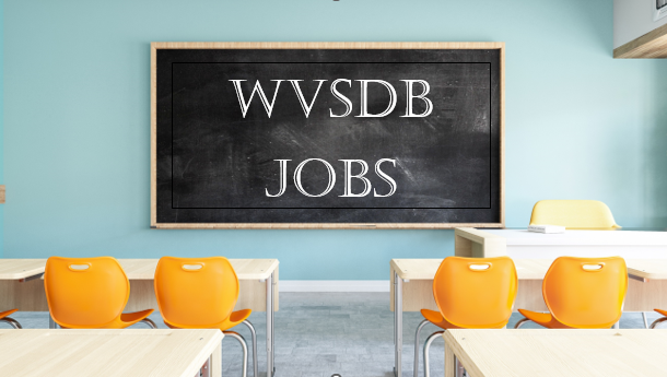 Classroom with WVSDB Jobs on Chalkboard