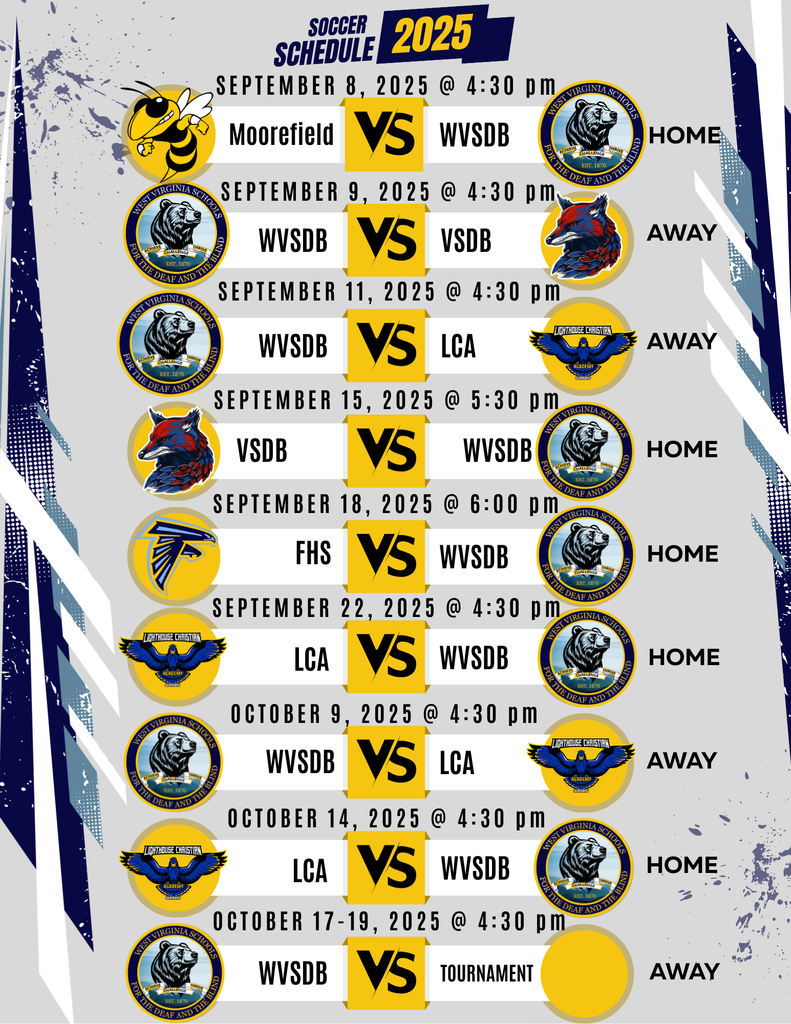 2025 WVSDB Soccer Schedule.