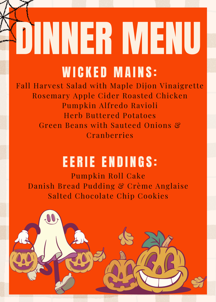 Halloween Dinner Show Menu.