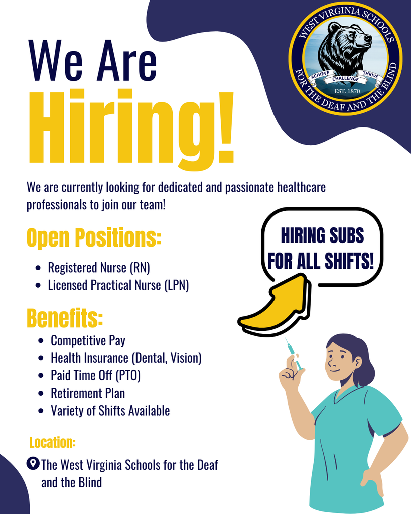 We are Hiring Nurses Advertisement featuring "Open Positions", "Benefits", and "Location."