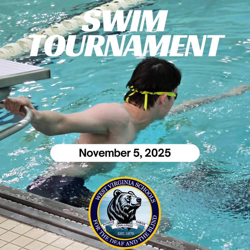 Swim Tournament. Advertisement. A male with dark hair gets ready to race in the swimming pool.