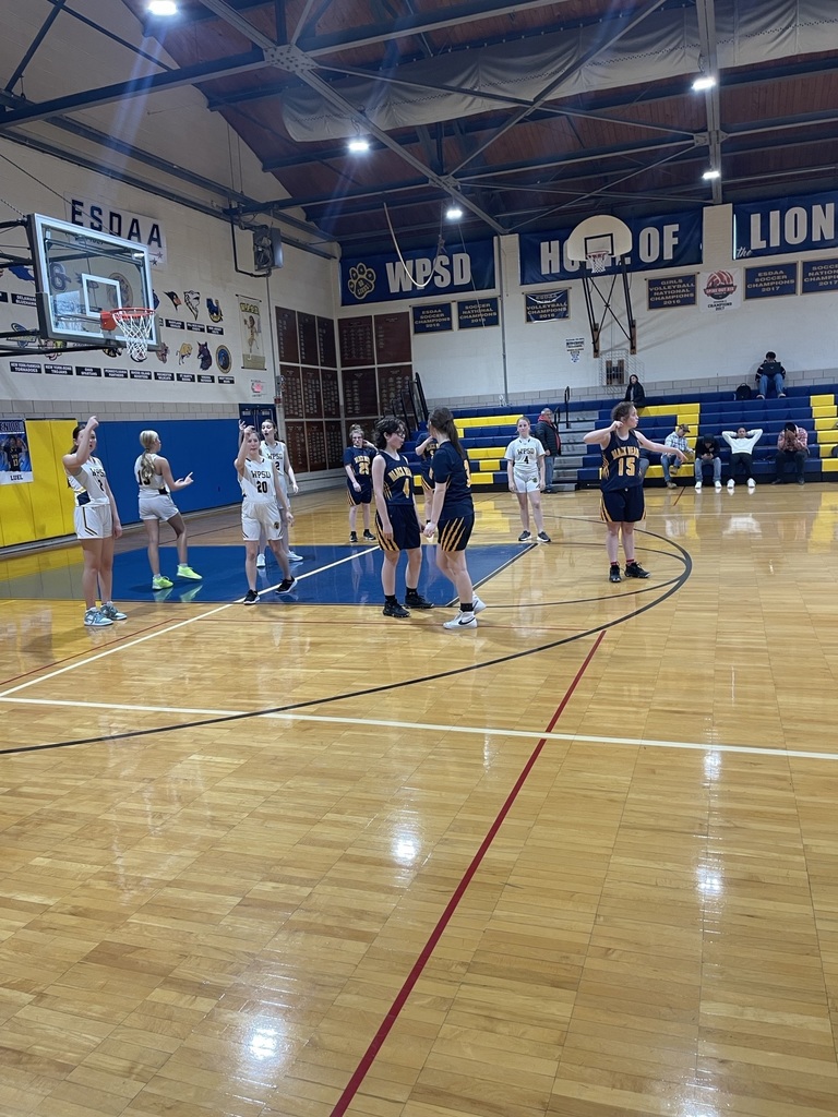 Girls' basketball team playing on the court against WPSD.