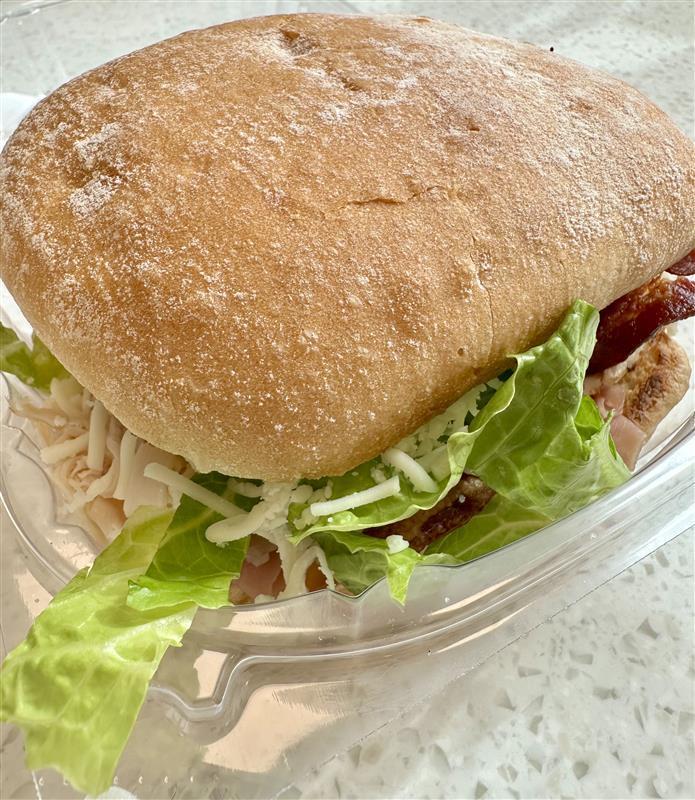 Club Sandwich on Ciabatta. 