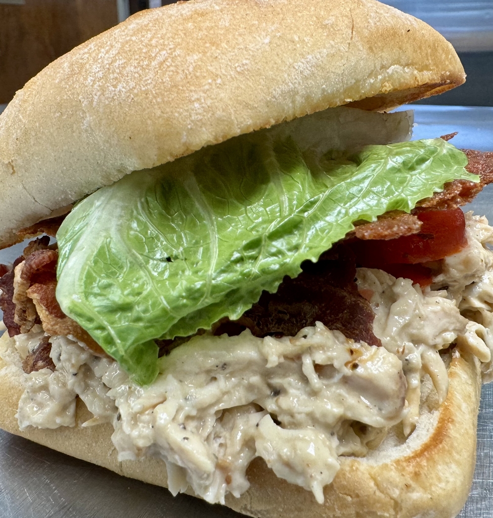 Chicken Bacon Caesar Ciabatta Sandwich.