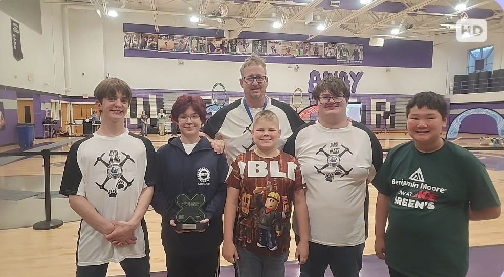 Group photo of the WVSDB Drone team with Coach Epperly.