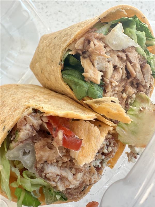 BBQ Bacon & Blue Chicken Wrap.
