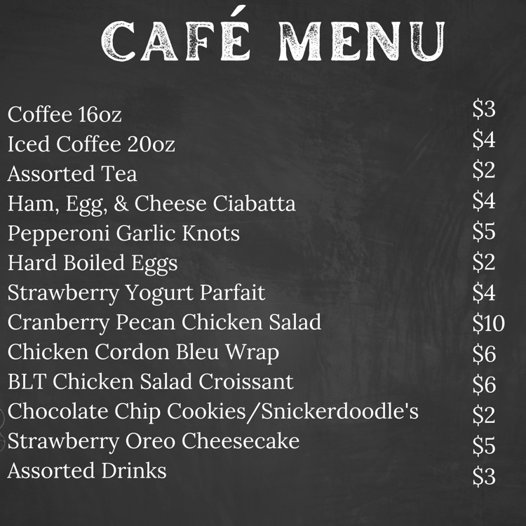 Appalachia Provisions Café Weekly Menu.