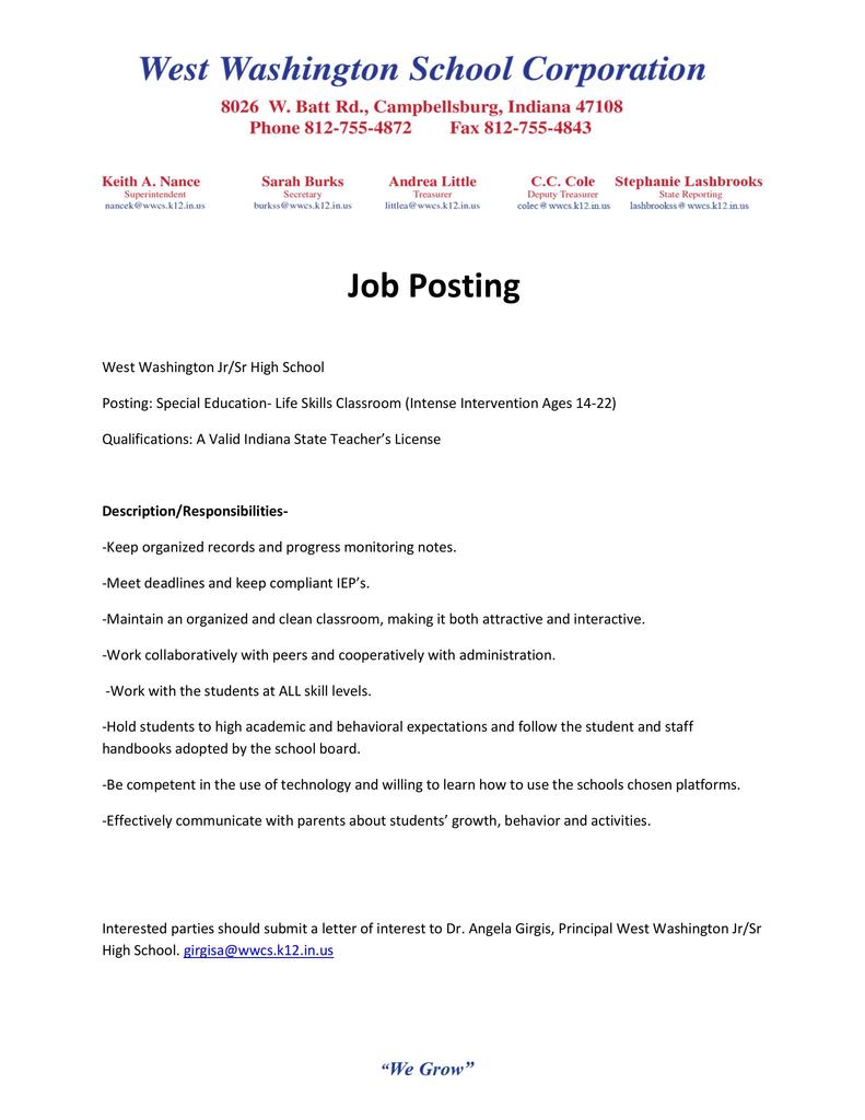 Job Posting