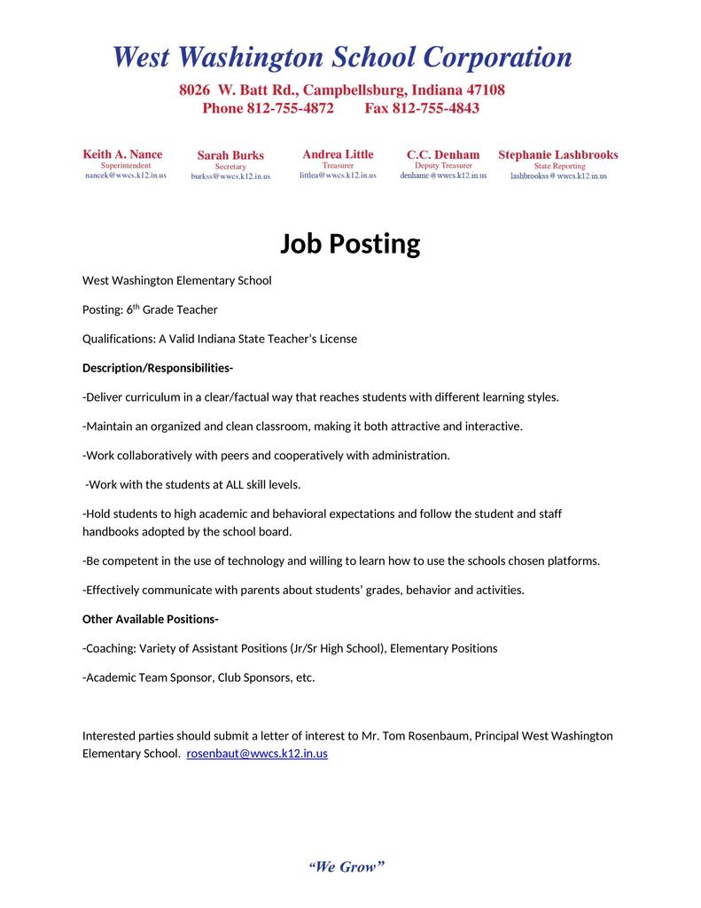 Job Posting