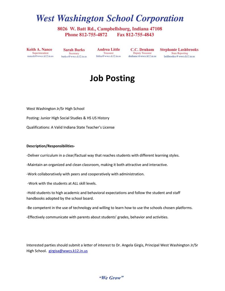 Job Posting