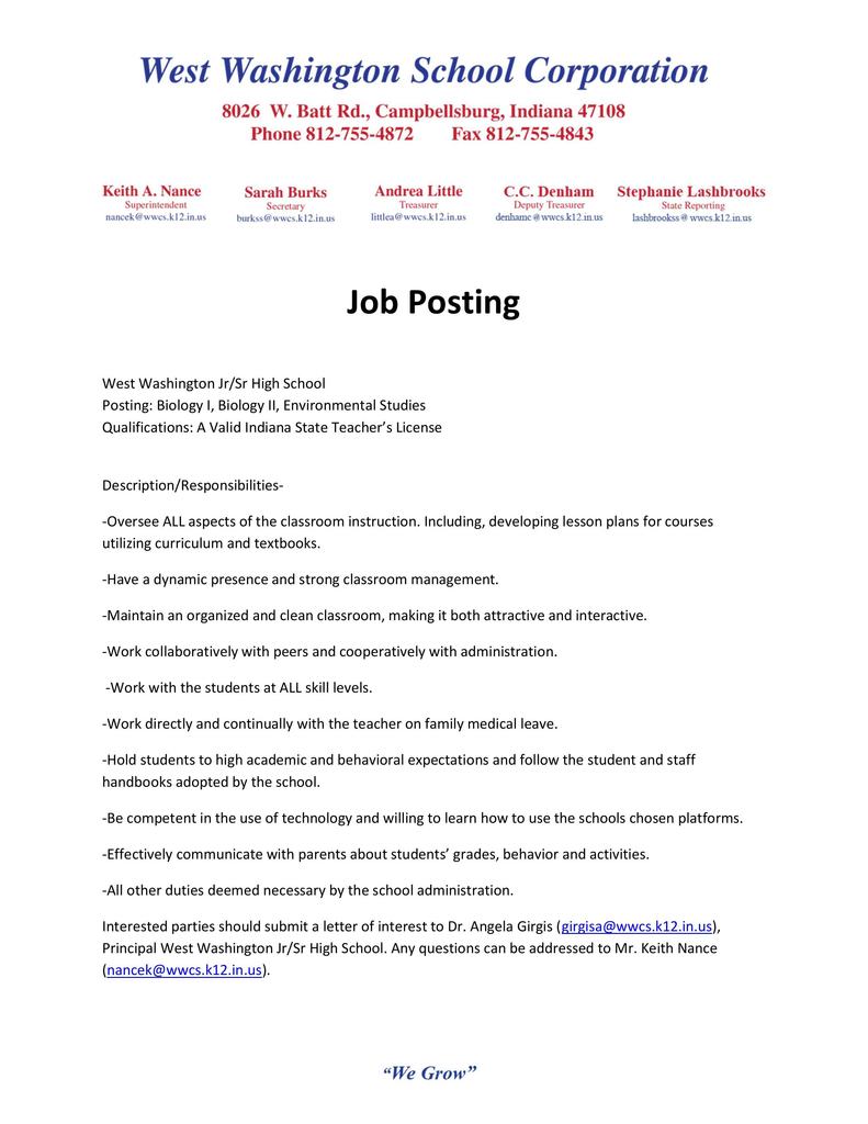 Job Posting
