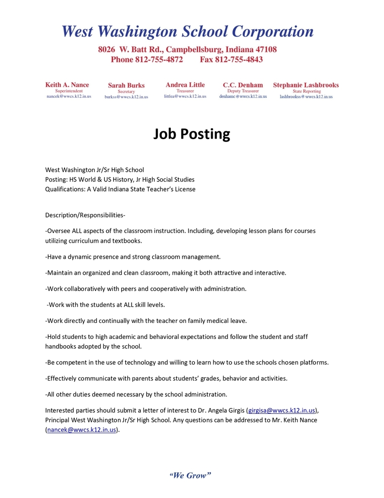 Job Posting