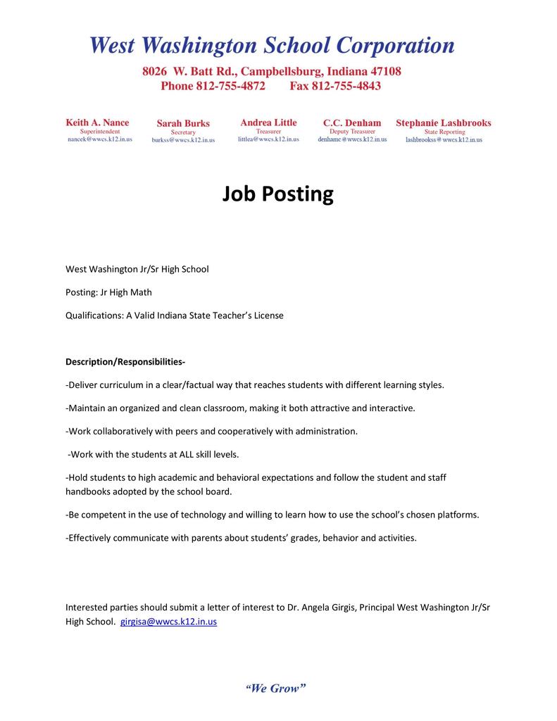 Job Posting