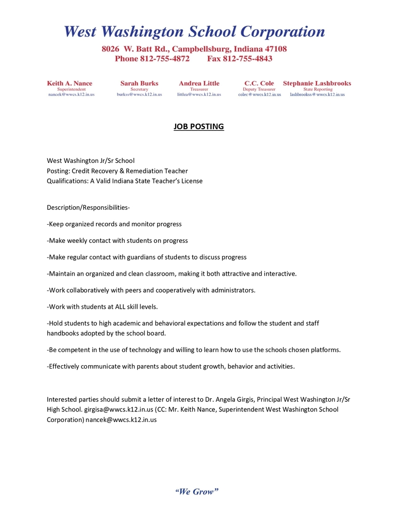 Job Posting