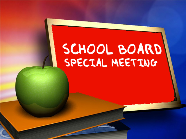 Special School Board Meeting, January 31 at 7:00pm.