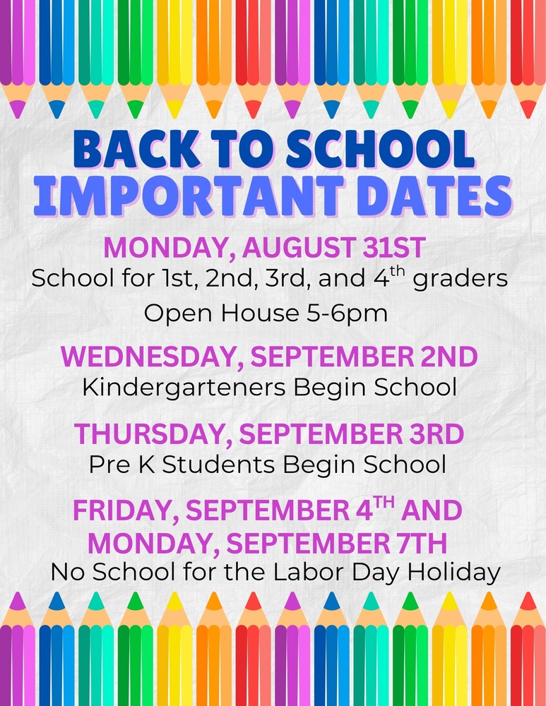 Back to School Dates