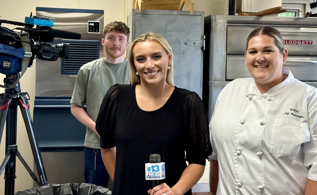 Channel 13's Ally LaPierre w/Cameraman Peter interview Chef Hernandez