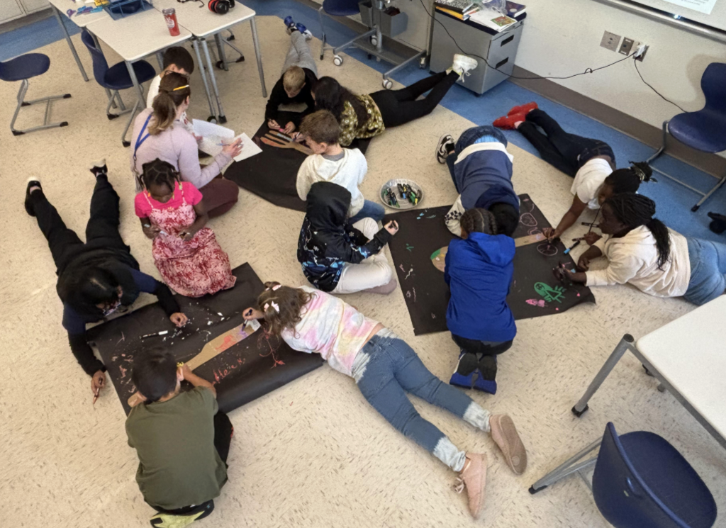 Students working  together on a project