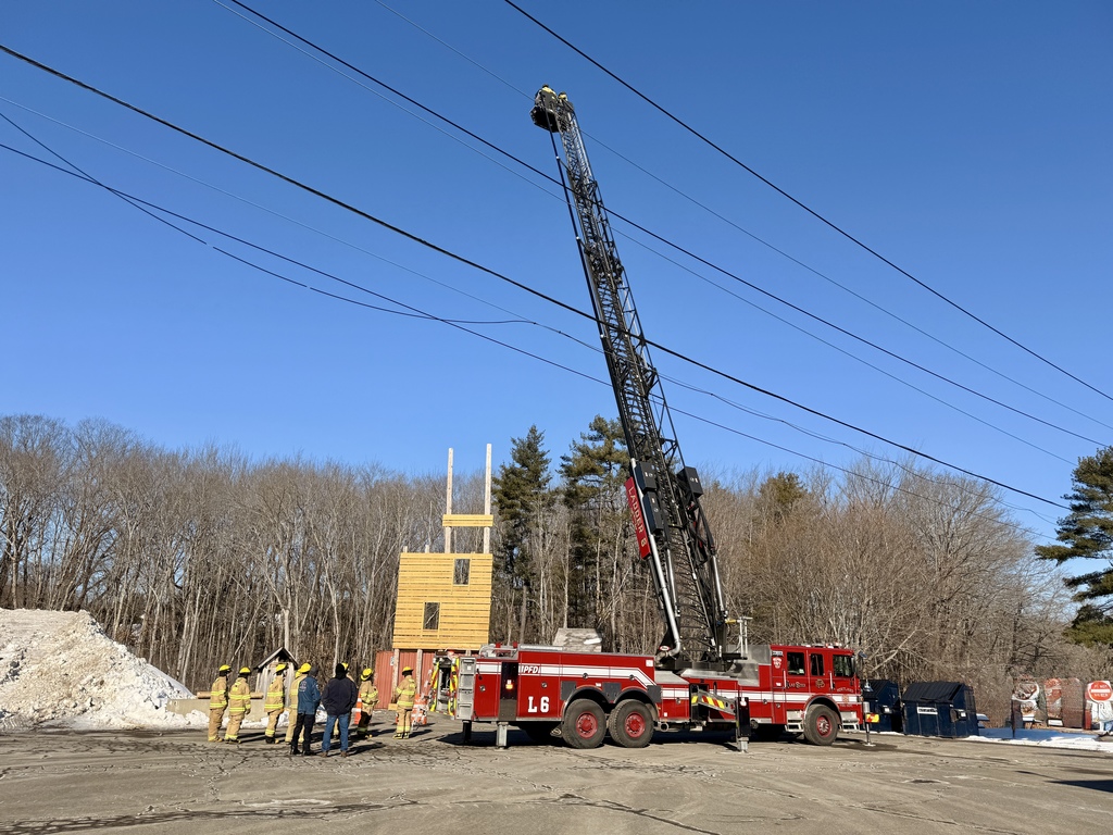 Portland Fire Department visited WRVC's Firefighting class w/their ladder truck