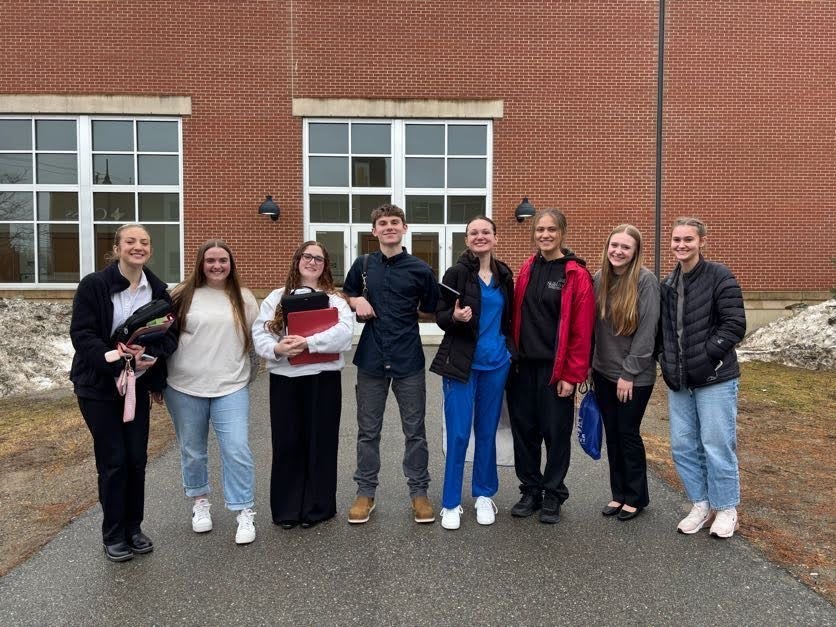 SkillsUSA competitors and helpers getting ready for the great adventure of competing in their program