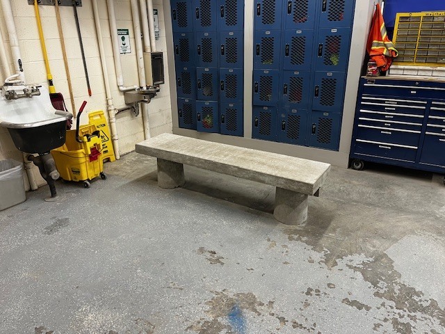 HEO's finished concrete bench
