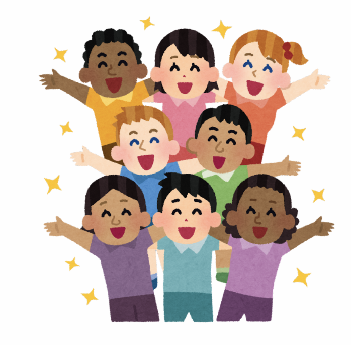 children cheering