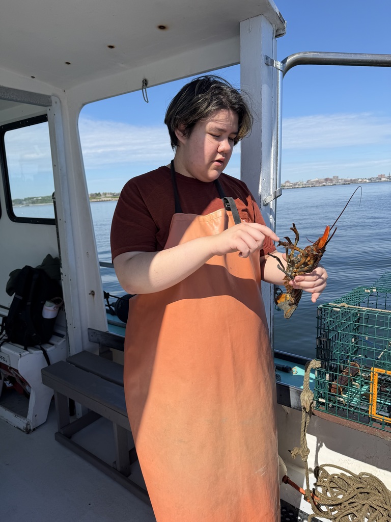 Culinary Arts student on Lucky Catch boat!