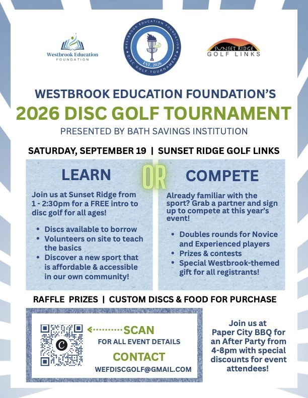 Westbrook Education Foundation Disc Golf Tournament