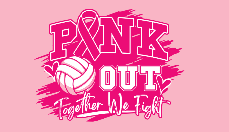image of a volleyball and pink background