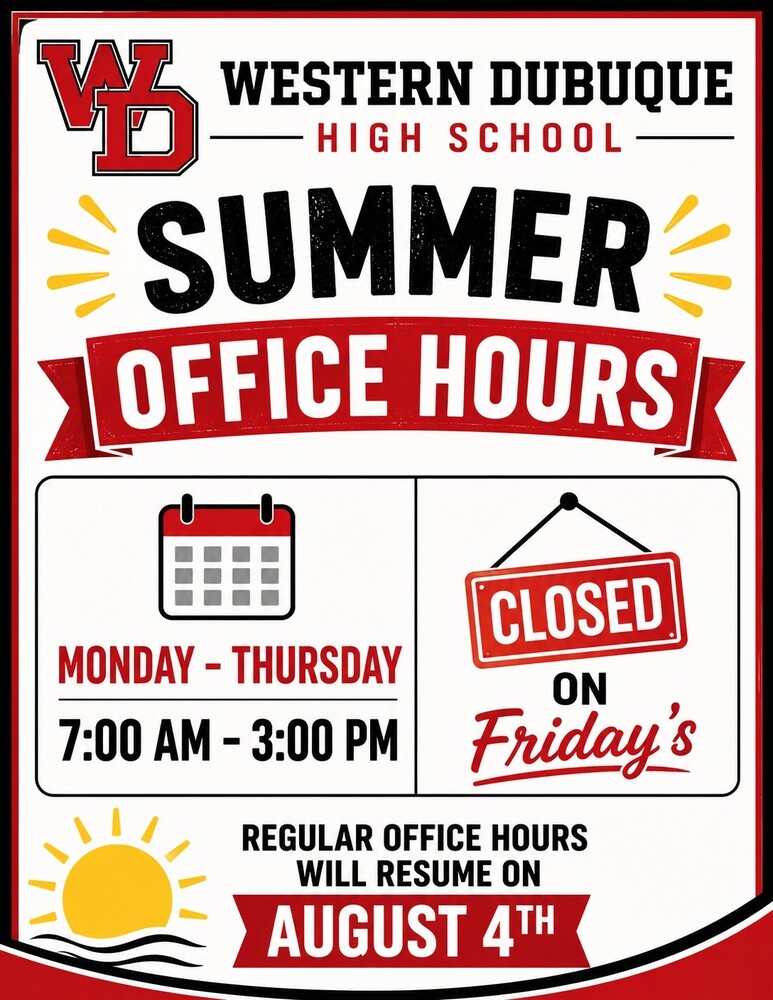 western dubuque summer office hours