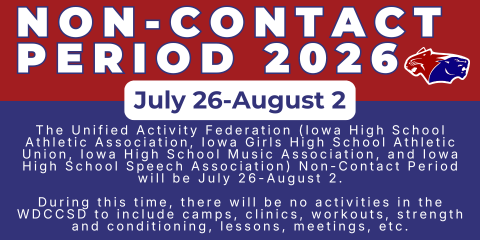 Non-Contact Period July 26-August 2