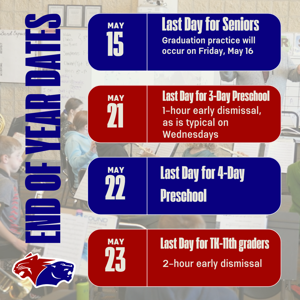 End of year dates