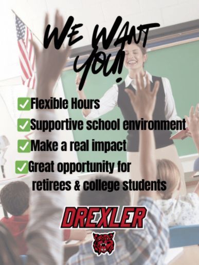 Contact us if you are interested in subbing at Drexler Middle School!