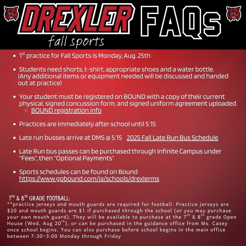 DMS Sports/Activities FAQs