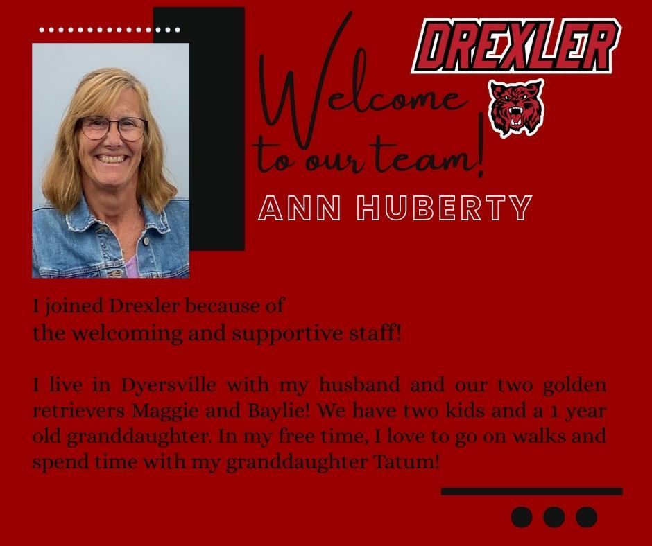 We are excited to welcome Ann Huberty to our Drexler kitchen team this year! #drexlerms #wdbqschools