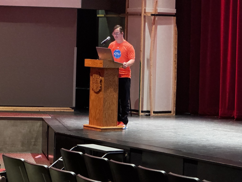 Chris Nikic at the podium