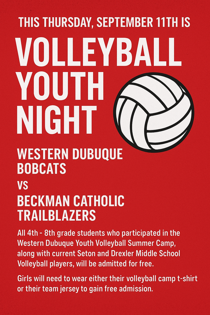 Youth Volleyball night is 9/ 11 at WDHS