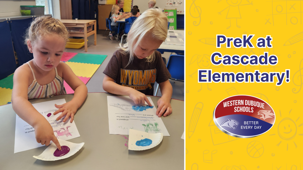 Students finger painting