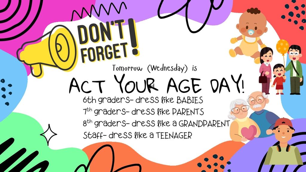 Make sure you dress up on Wednesday!!!