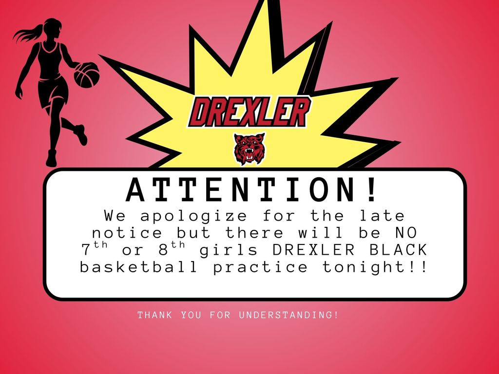 No girls BLACK basketball practice tonight!