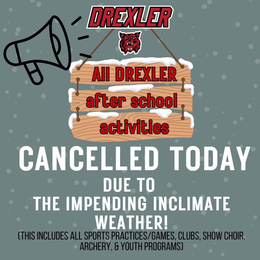 all activities cancelled at DMS tonight!