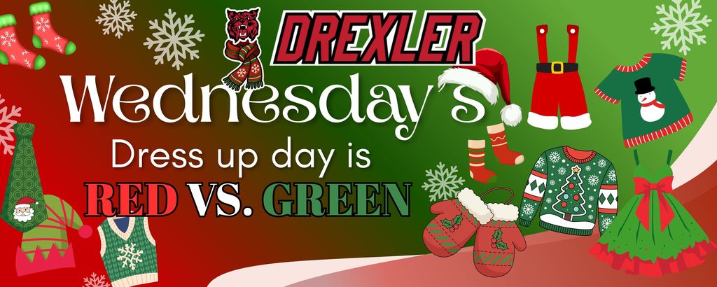 Don't forget.....tomorrow's dress up day is RED VS GREEN!