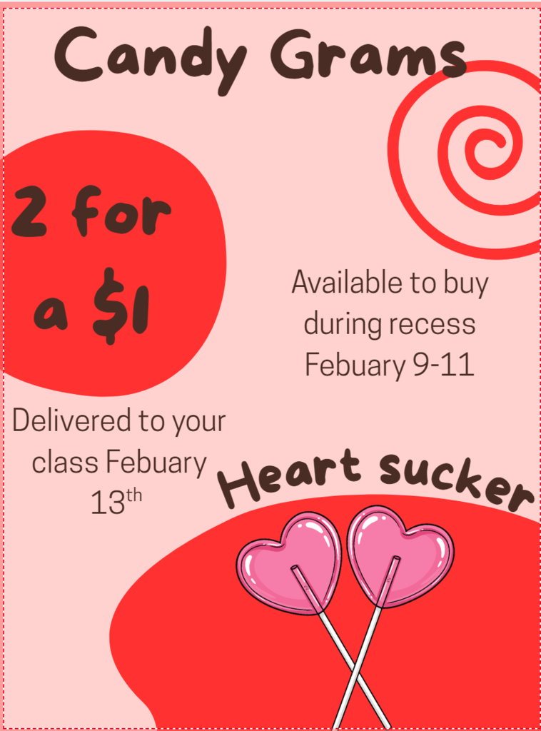 Candy Grams are being sold at lunches by the Leadership classes on Tuesday and Wednesday. #drexlerms #wdbqschools