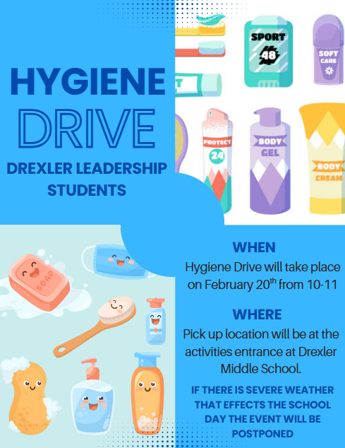 DMS Hygiene Drive on 2/20/26 10-11am