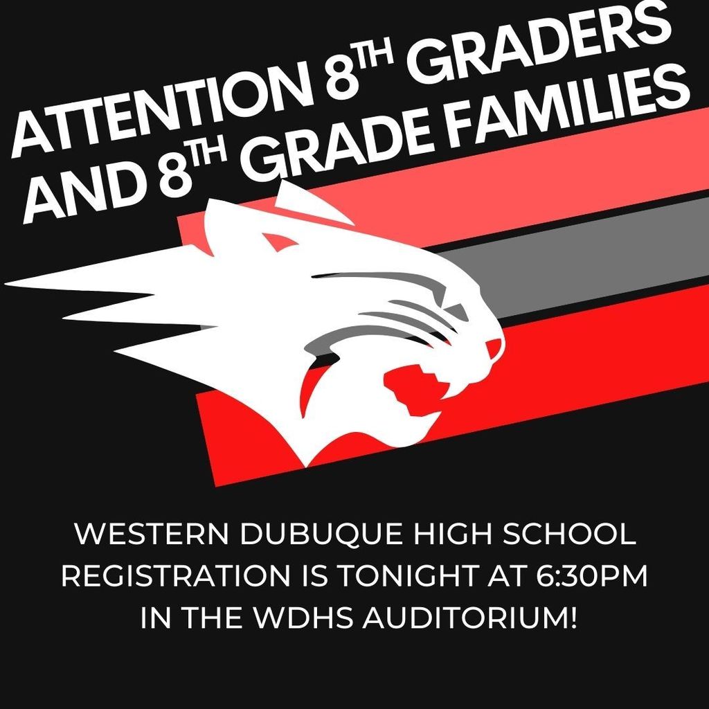 Registration info for 8th graders is tonight!