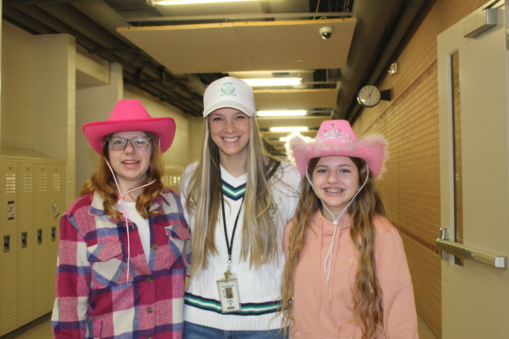 Today's dress up theme is Country vs Country Club Day. Students dressed up as a country person or they dressed up as a golfer in golf Apparel. Students are having fun dressing up this week!  Tomorrow is Mom vs Dad day.  (written by: Hailey, Lia, Lucy)  