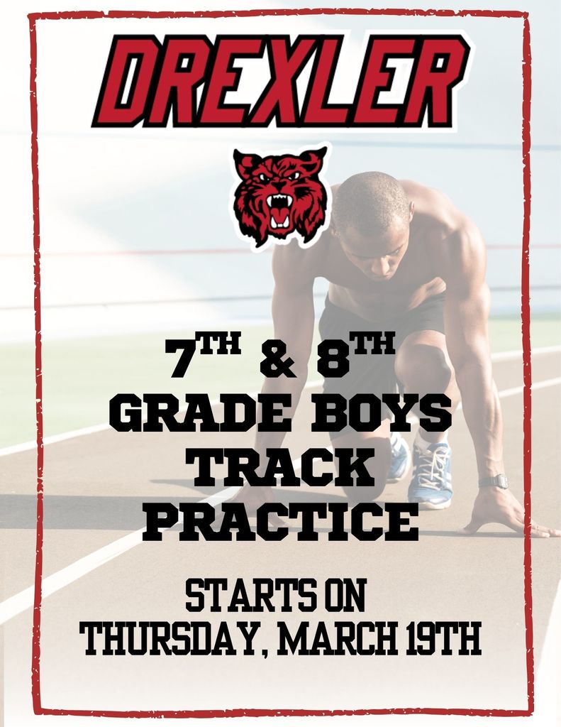 DMS  Boys Track practice starts on Thursday, March 19th. 