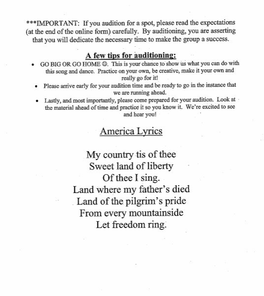 Info for WDHS Show Choir auditions this Friday!